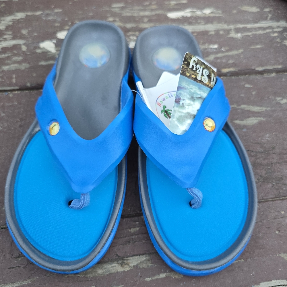 Women's Blue Flip Flops Sandals Sz 5